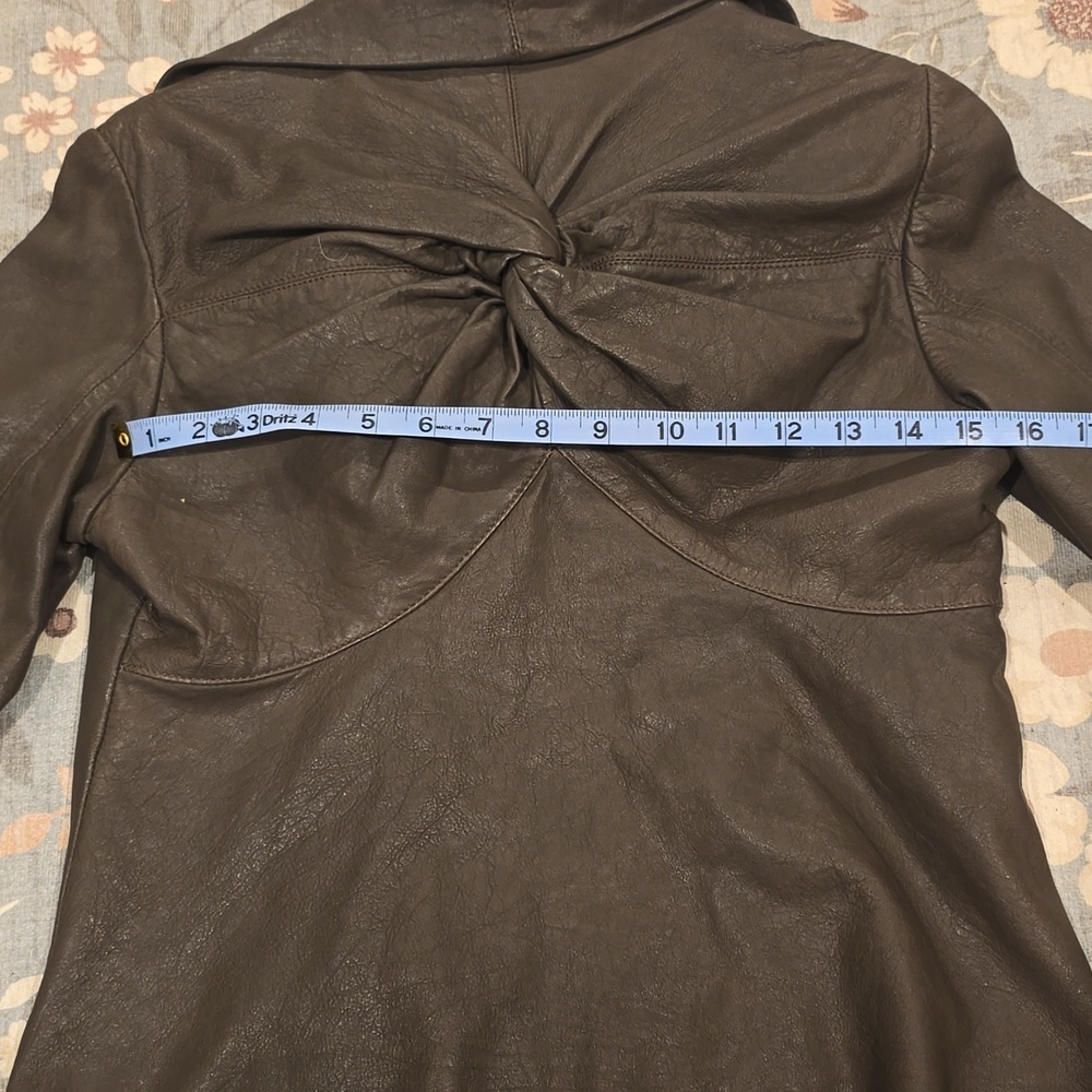 All Saints Dark Brown Leather Jacket - Picture 9 of 10